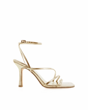 Sleek Shoes Clear High Heels SYLVIA - GOLD METALLIC