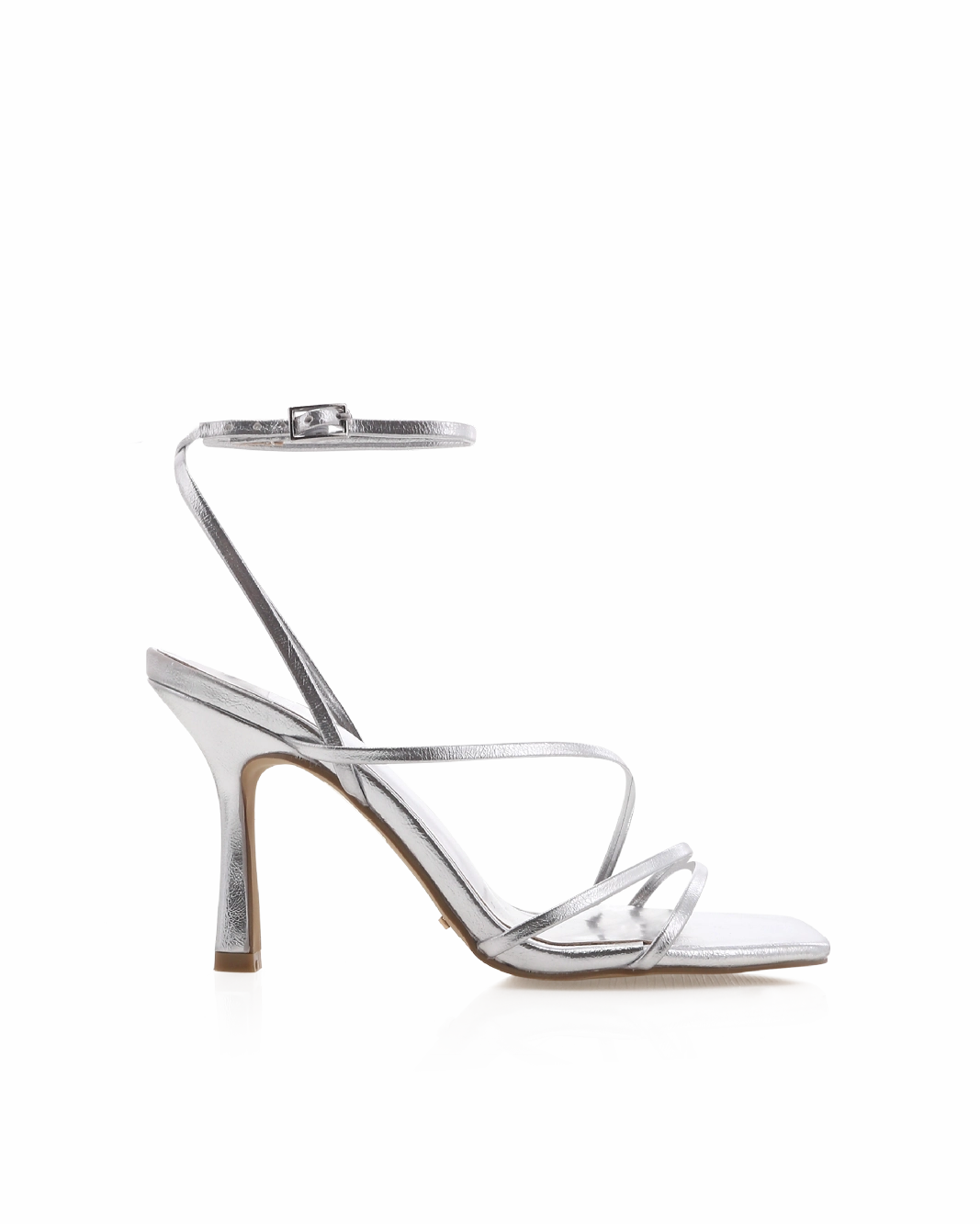 Clean Finish Bold Open Toe Heels SYLVIA - SILVER METALLIC