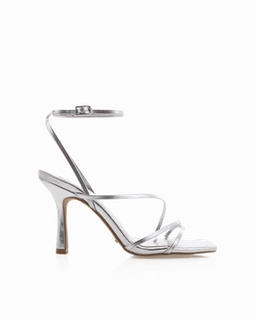 Clean Finish Bold Open Toe Heels SYLVIA - SILVER METALLIC