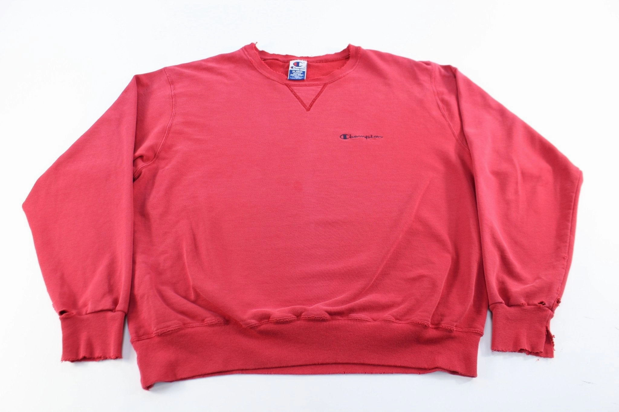 Champion Embroidered Logo Red Sweatshirt Winter Essential consumer preference
