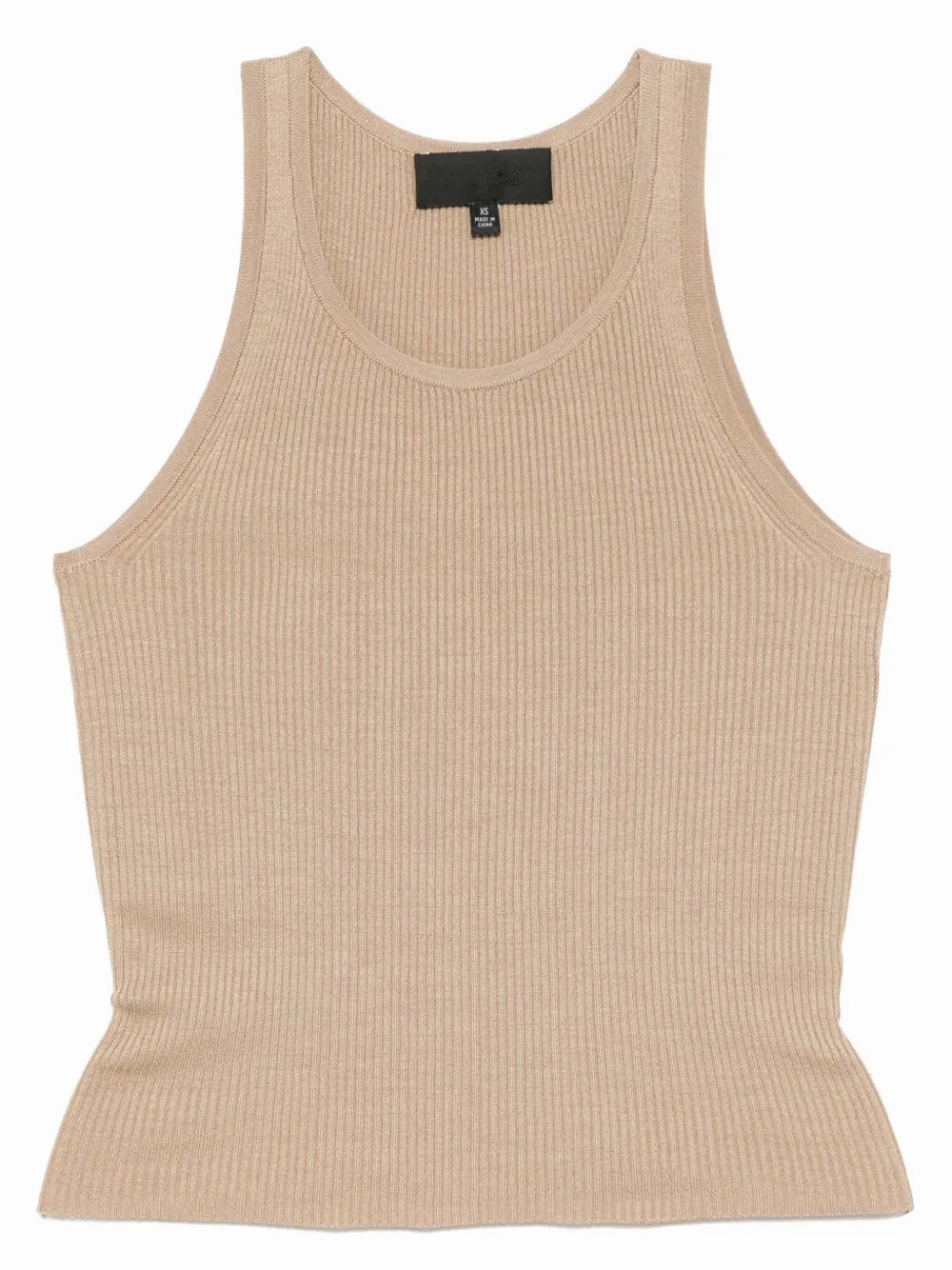 LowProfile Stitching Lottie Silk Tank in Camel