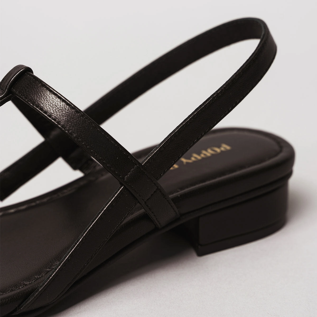 The Barely There Sandal Black Embroidered
