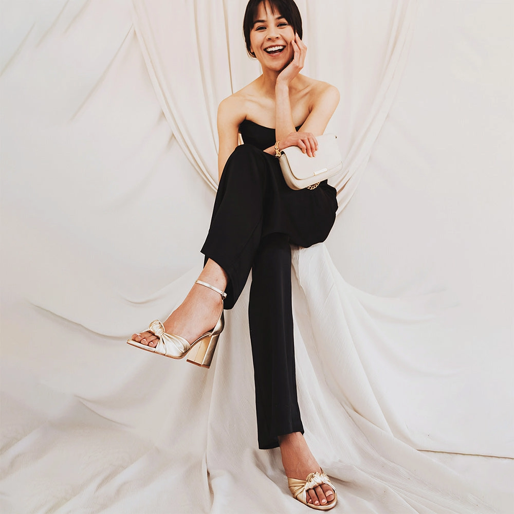 The Esther Heeled Sandal Champagne All-Age Fit Beach-ready Footwear