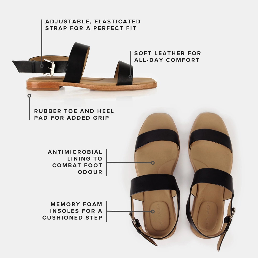 Versatile Travel Shoes The Patio Sandal Black