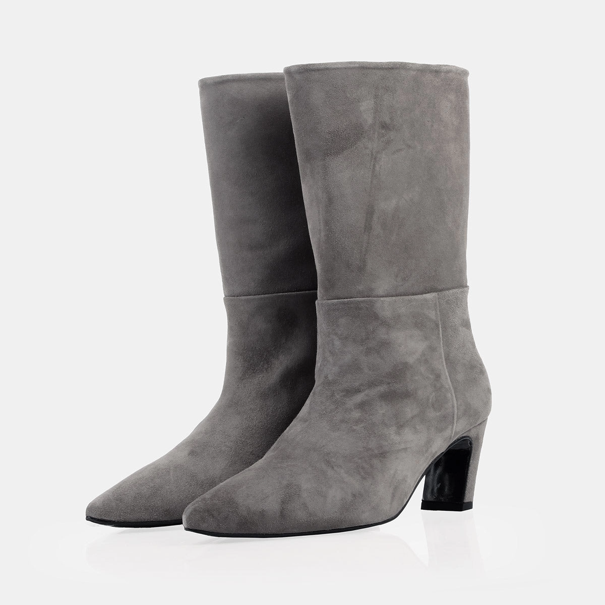 The Toujours Midi Boot Slate Grey Suede buckle Impact absorption