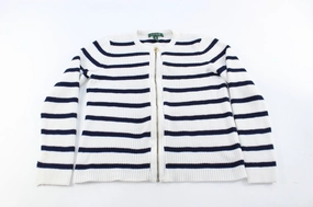 Lounge Style design trend Women's Ralph Lauren Striped Zip Up Sweater