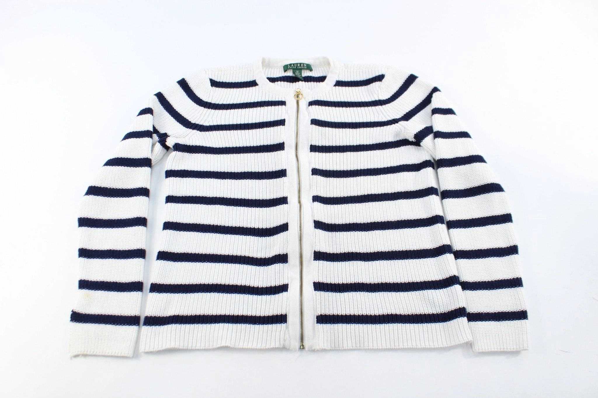 Lounge Style design trend Women's Ralph Lauren Striped Zip Up Sweater