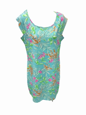 Jean-Pierre Klifa Seafoam Dress M Floral design Zip Closure