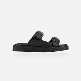 The Roundabout Slide Black Trendy Vacation Sandals