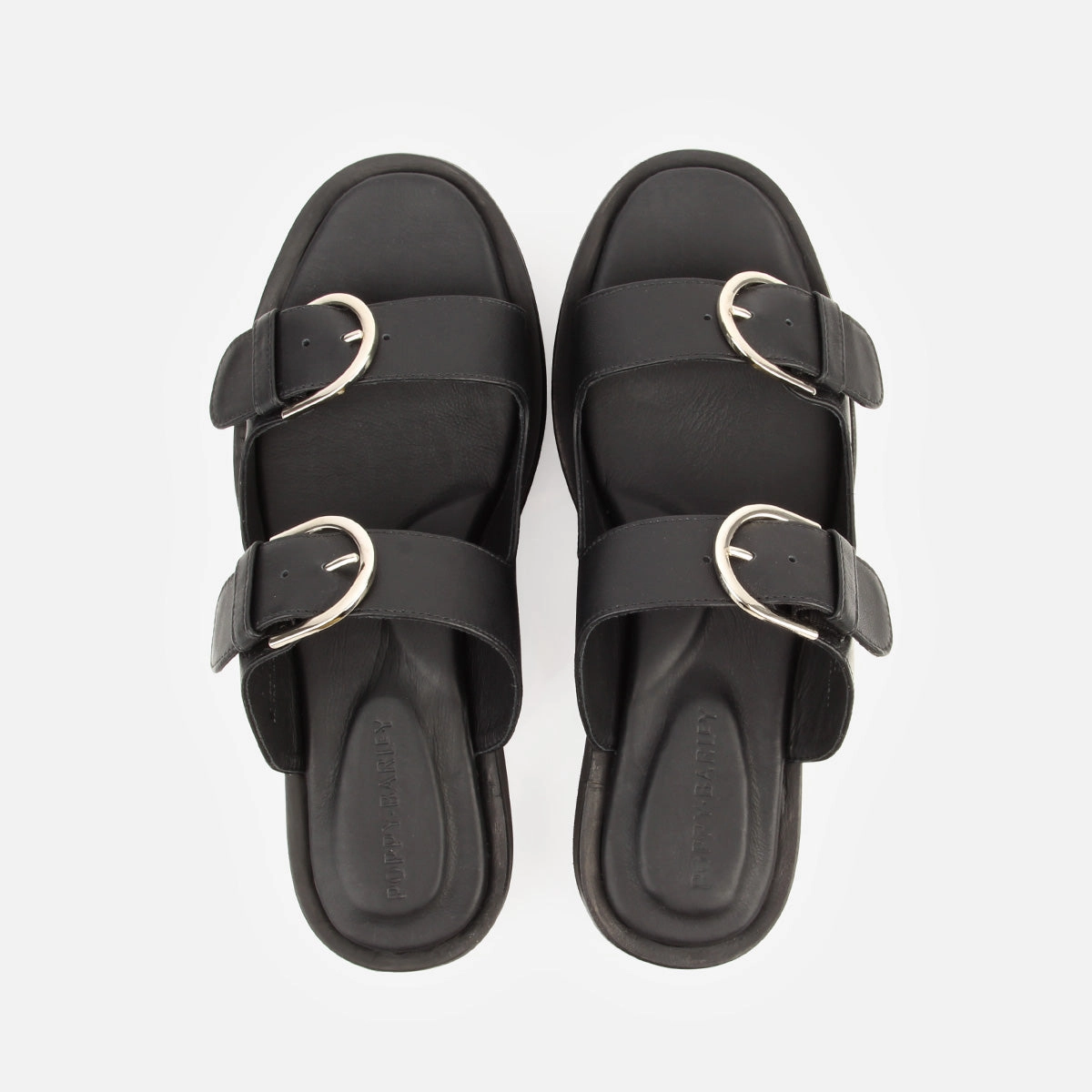 The Roundabout Slide Black Flat Heel