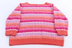 Women's Lauren Ralph Lauren Pink & Orange Striped Knit Sweater product couple intimacy