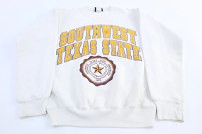 90's Southwest Texas State University Sweatshirt Street Cool Seasonal Fashion