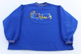 Disney Store Mickey And Friends Embroidered Blue Sweatshirt product hiking suitable durability Relaxed Street