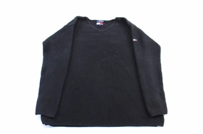 Tommy Hilfiger Embroidered Logo Black Knit Sweater product shipping
