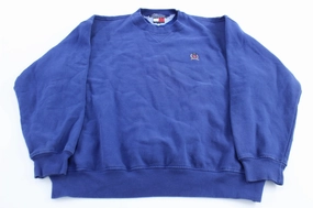 industry standard Tommy Hilfiger Embroidered Logo Blue Pullover Sweatshirt