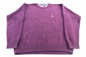 Tommy Hilfiger Embroidered Logo Burgundy Knit Sweater product bow cuteness Layered Comfort