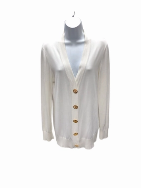 Tory Burch Women's Cardigan Cream L Performance Comfort Fit