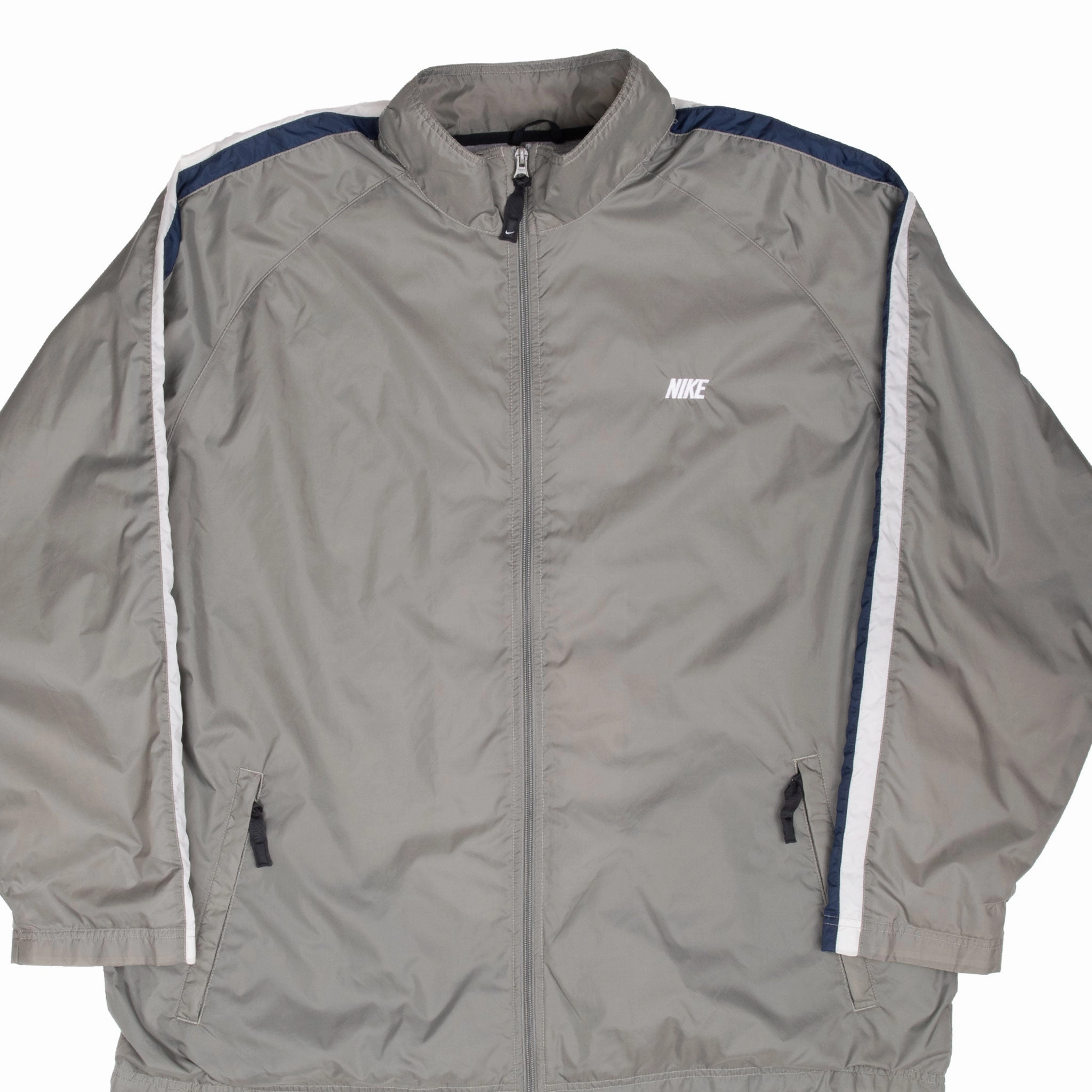 Gravity Defying Weight VINTAGE NIKE GREY GREEN WINDBREAKER JACKET SIZE 2XL 2000S