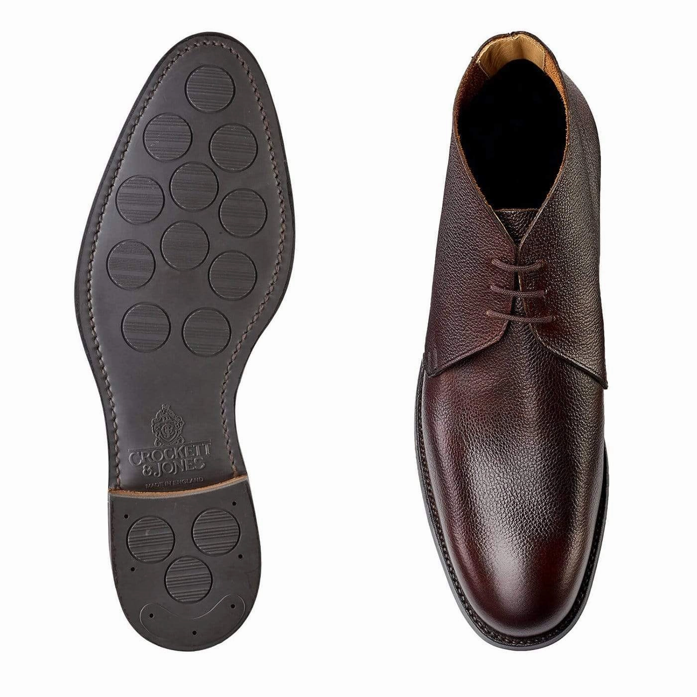 Chukka Dark Brown Pebble Grain Stable Fit
