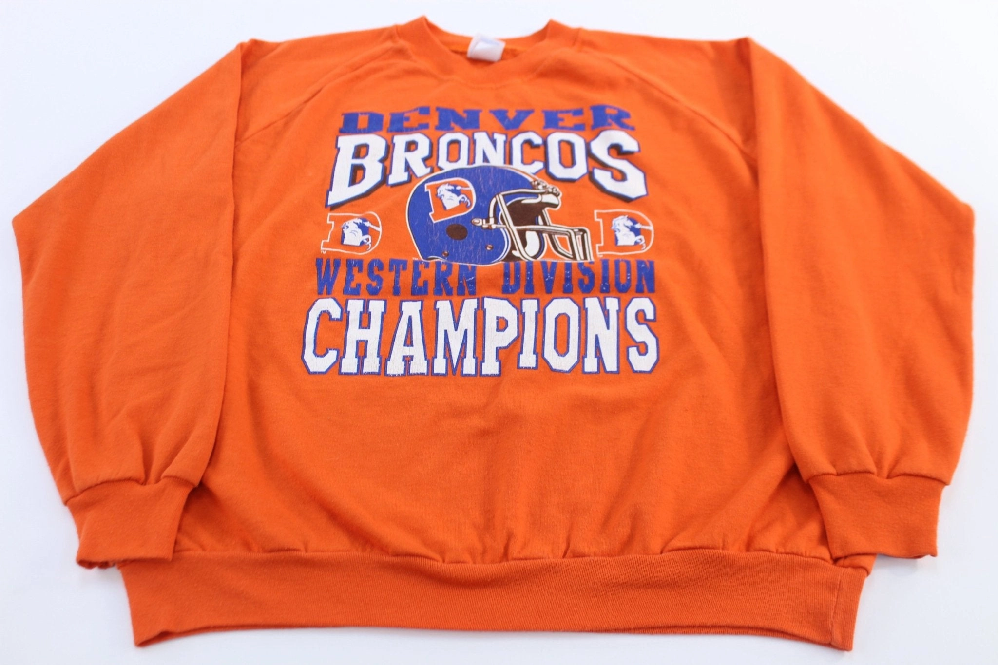 Quilted Lining 90's Denver Broncos Football Western Division Champions Sweatshirt