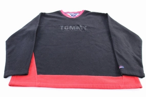 Collared Sporty essentials Tommy Hilfiger Jeans Logo Red & Black Fleece Pullover