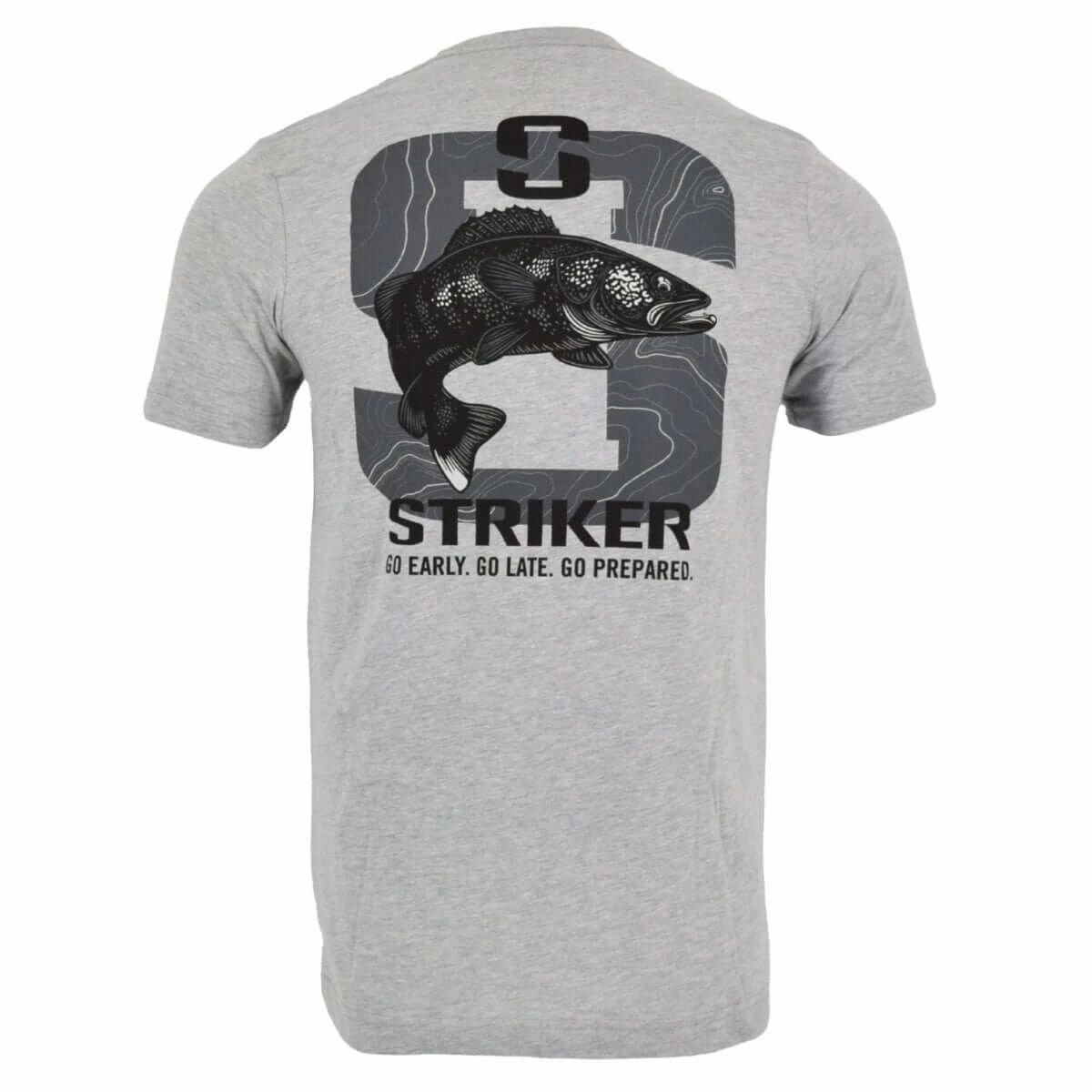 Walleye Tee - Heather Gray Durable Ribbed Hem Simple Comfort Wear