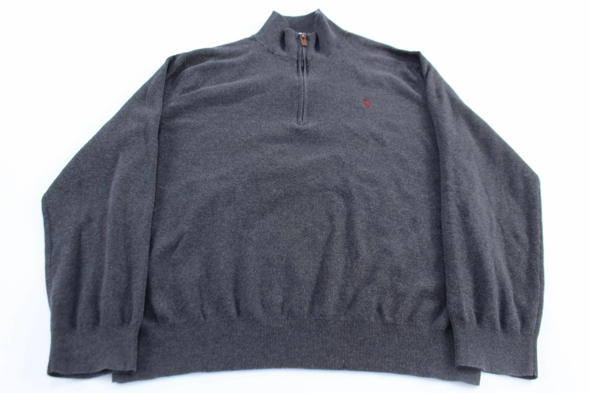Polo Ralph Lauren Embroidered Logo Grey Pullover Sweater suitable for gifts