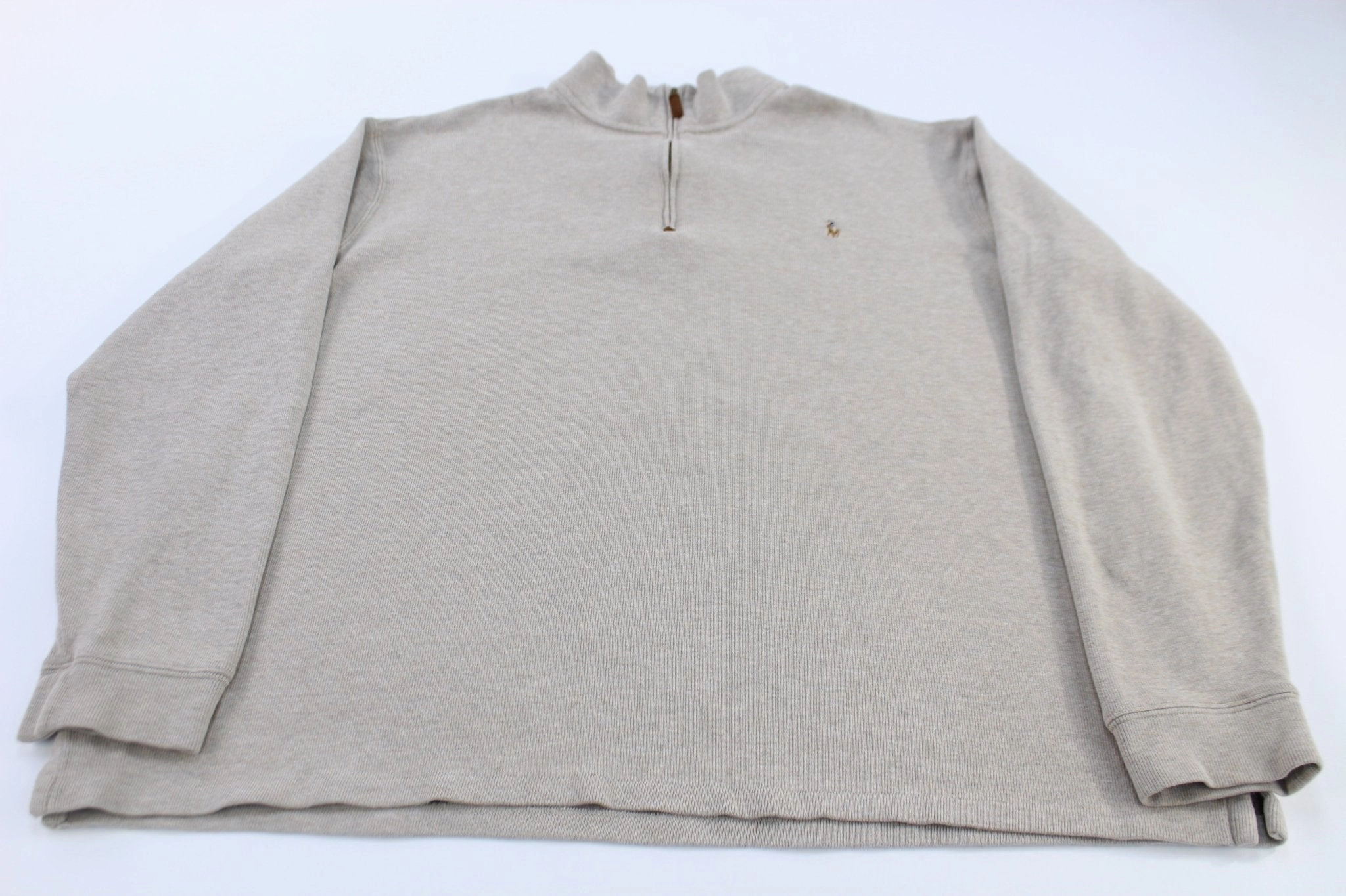 Polo Ralph Lauren Embroidered Logo Grey Quarter Zip Sweater Active Wear Look