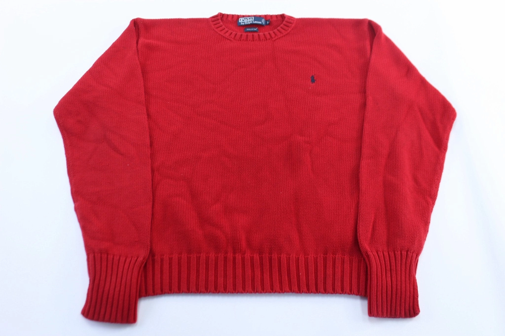 scarf accents product fringe edginess Polo by Ralph Lauren Embroidered Logo Red Sweater