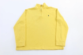 Polo by Ralph Lauren Embroidered Logo Yellow Pullover Sweater Active Design Relaxed Vibes