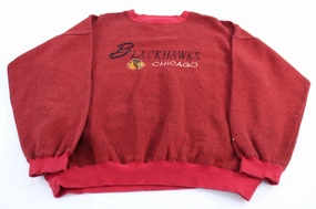 90's Chicago Blackhawks Hockey Embroidered Sweatshirt Winter Comfort Trendy Outerwear
