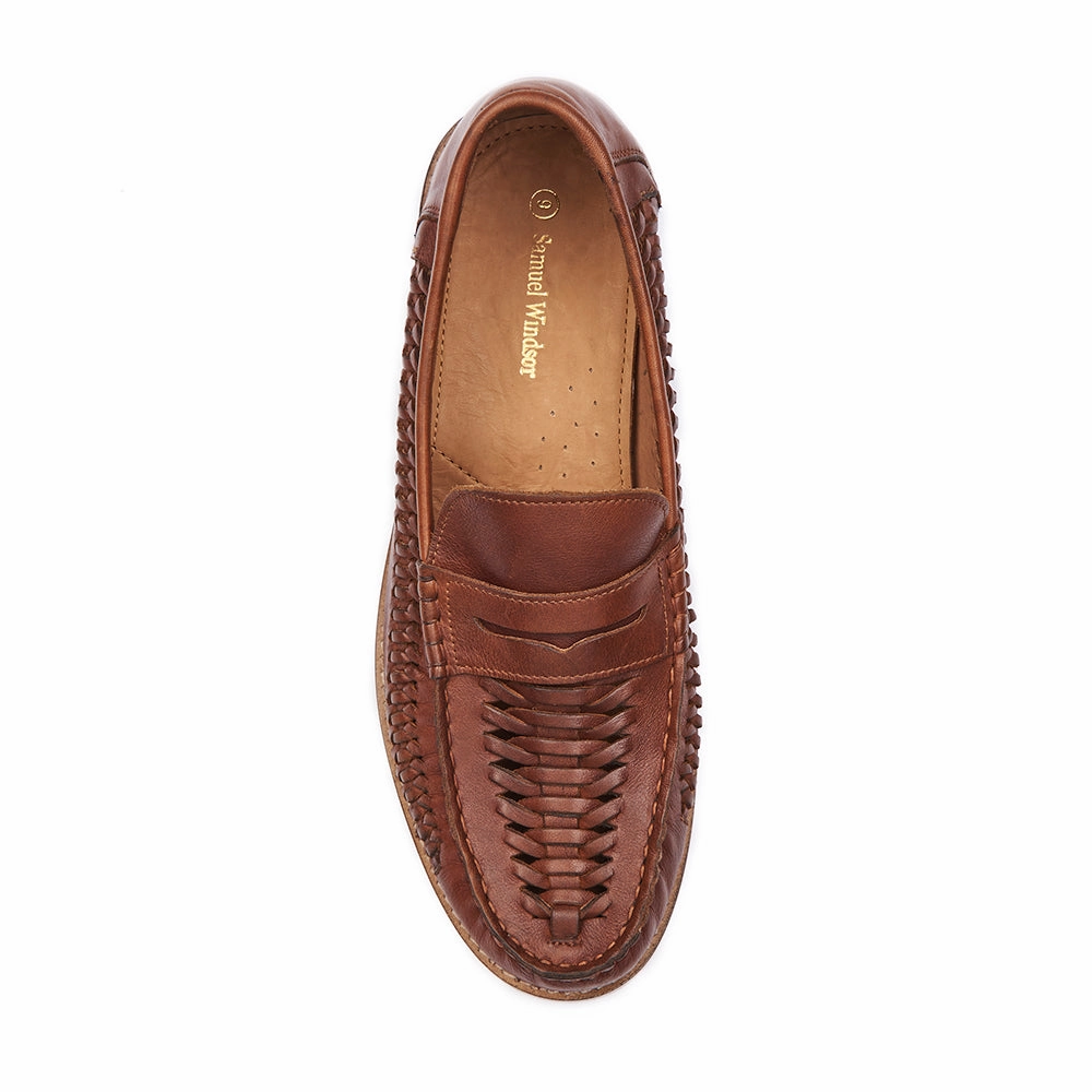 casual wear shoes Soft Comfort Fit Penny Loafer - Basket Weave Tan