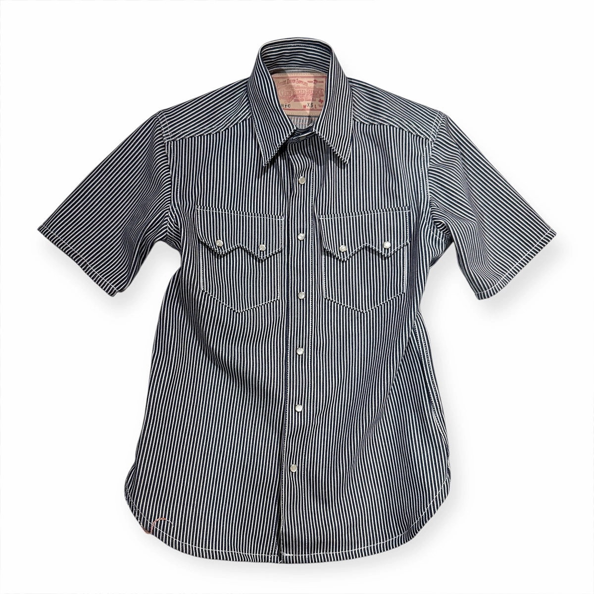 Quality Wear Earthy Hue #HIC 10oz MV Mills Hickory Stripe Saw Tooth Work Shirt Short Sleeve