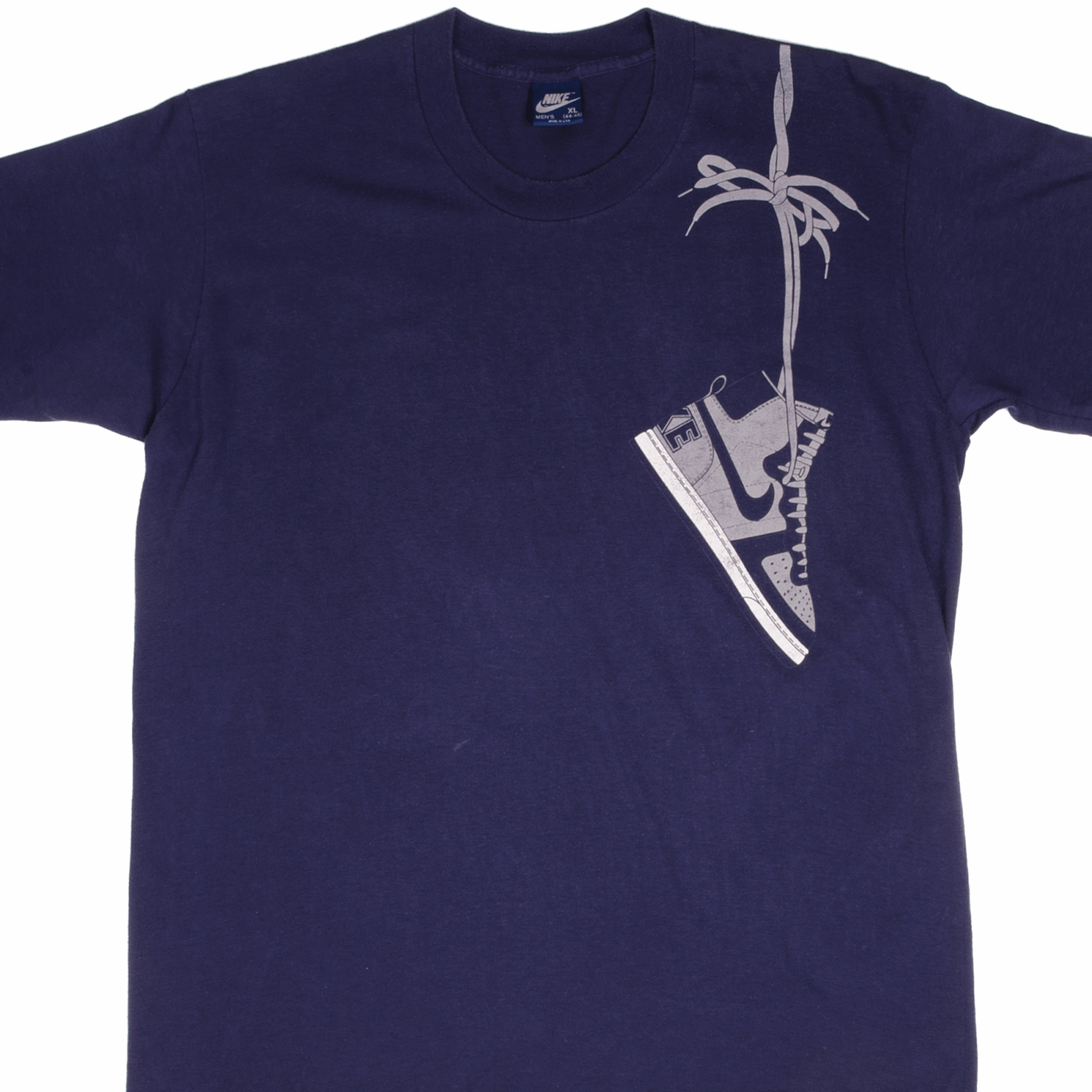 Reinforced Neckline VINTAGE NIKE AIR JORDAN THE SHOULDER TEE SHIRT 1980S LARGE MADE IN USA