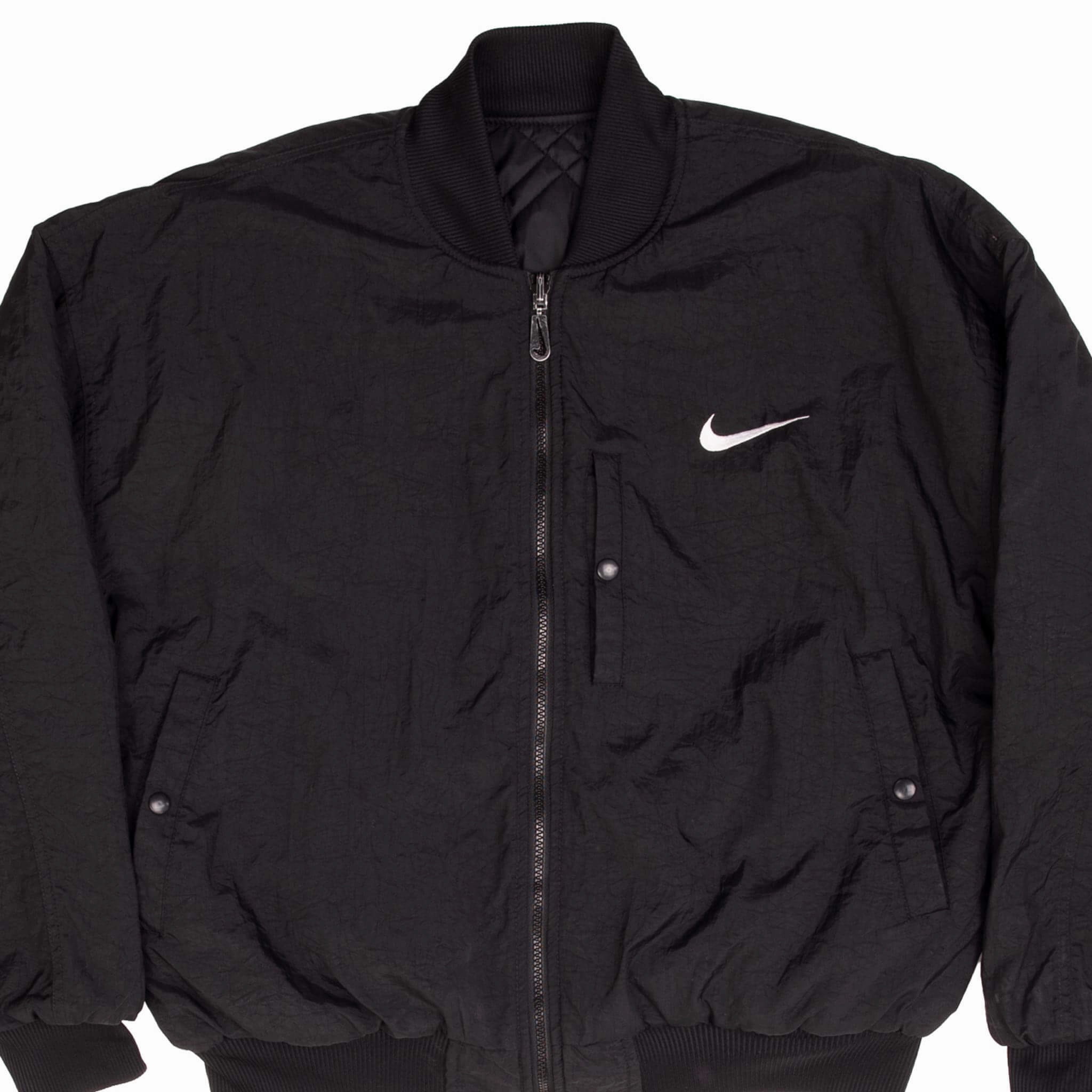 VINTAGE NIKE BIG SWOOSH REVERSIBLE BLACK BOMBER PUFFER JACKET 1990S SIZE MEDIUM Nightwear suitable for holidays