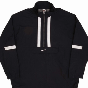 VINTAGE NIKE CENTER SWOOSH BLACK PULLOVER WINDBREAKER JACKET 1990S SIZE 2XL Hiking Vibe