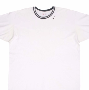 VINTAGE NIKE CLASSIC NECK SWOOSH WHITE TEE SHIRT 1990S SIZE XL Urban Trend Look