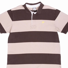 Chill Vibe VINTAGE NIKE CLASSIC SWOOSH BEIGE & BROWN POLO SHIRT 2000S LARGE