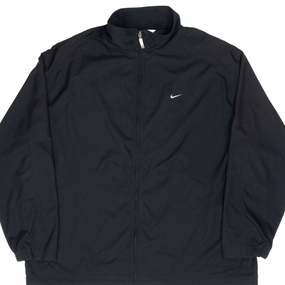 VINTAGE NIKE CLASSIC SWOOSH BLACK WINDBREAKER JACKET 2000S 3XL Beret Minimal Warmth