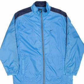 VINTAGE NIKE CLASSIC SWOOSH BLUE WINDBREAKER JACKET 1990S 2XL Keep Light Layer