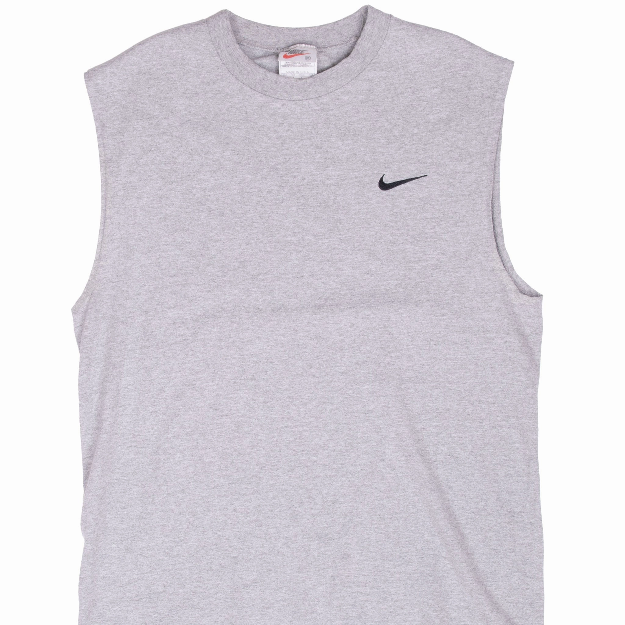 VINTAGE NIKE CLASSIC SWOOSH GRAY TANK TOP TEE SHIRT 1990S MEDIUM MADE IN USA Cozy Layering