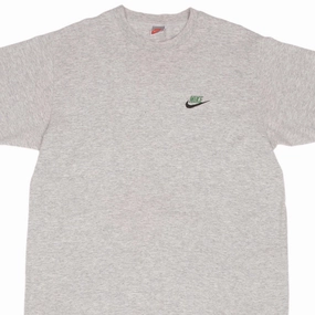 VINTAGE NIKE CLASSIC SWOOSH GRAY TEE SHIRT 1980S SIZE LARGE teenagers' Quick Fit Design