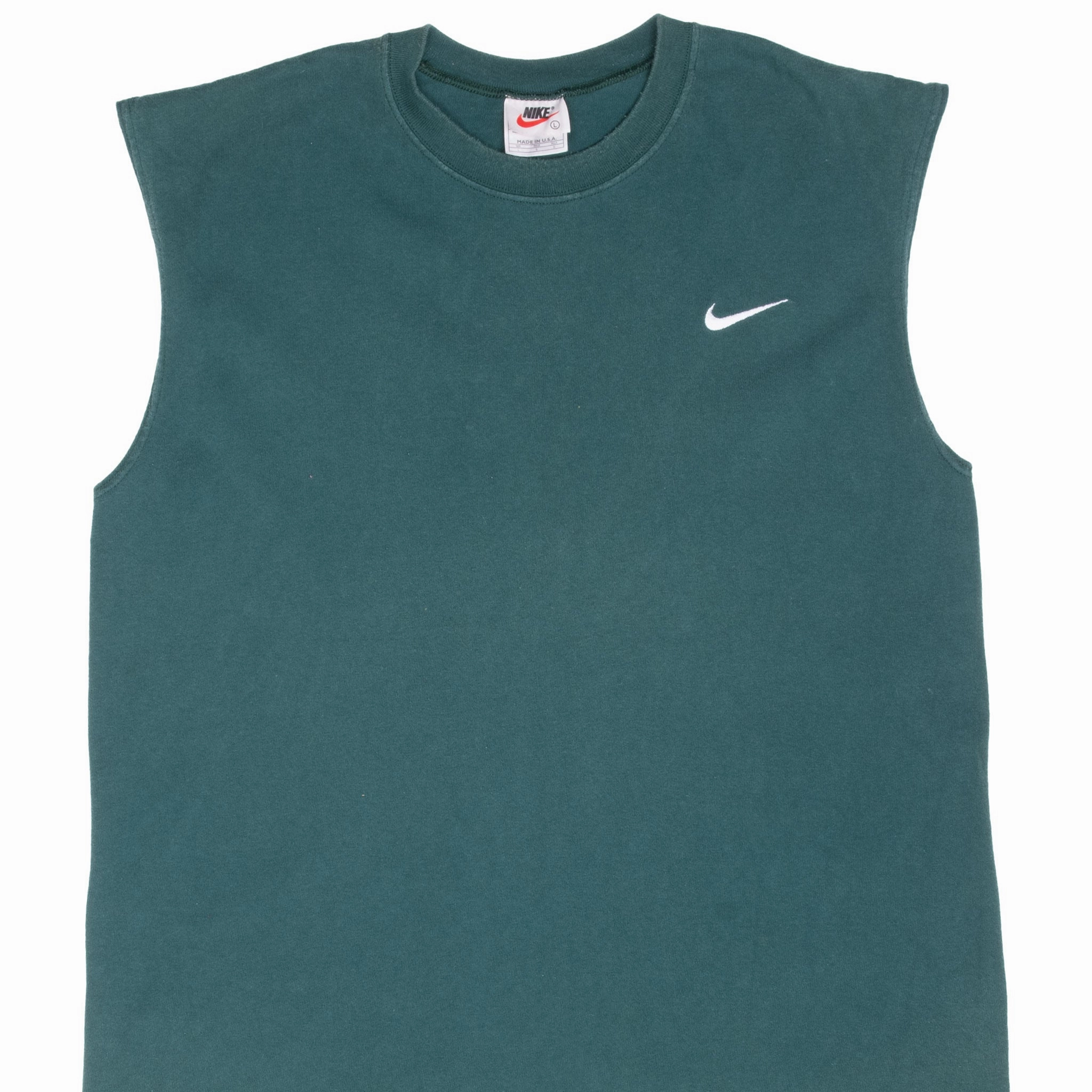 VINTAGE NIKE CLASSIC SWOOSH GREEN TANK TOP TEE SHIRT 1990S LARGE MADE IN USA Recommended theater visit