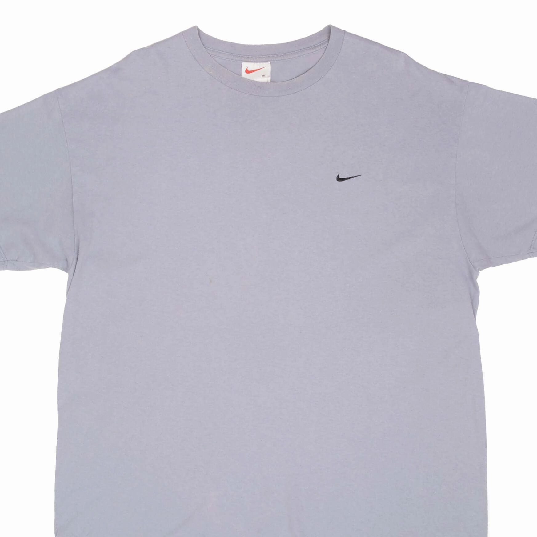 VINTAGE NIKE CLASSIC SWOOSH GREY BLUE TEE SHIRT 1990S SIZE XL MADE IN USA Modern Trend Look