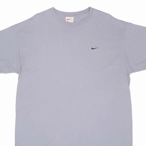 VINTAGE NIKE CLASSIC SWOOSH GREY BLUE TEE SHIRT 1990S SIZE XL MADE IN USA Modern Trend Look