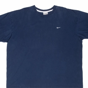 Easy Layering Casual and cool VINTAGE NIKE CLASSIC SWOOSH NAVY BLUE TEE SHIRT 2000S 2XL