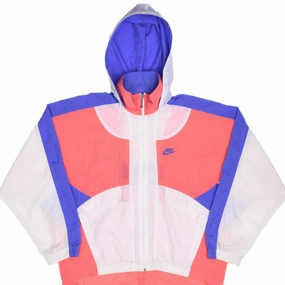 VINTAGE NIKE CLASSIC SWOOSH PINK WOMAN WINDBREAKER JACKET 1990S SIZE MEDIUM Motion Friendly No Bulk