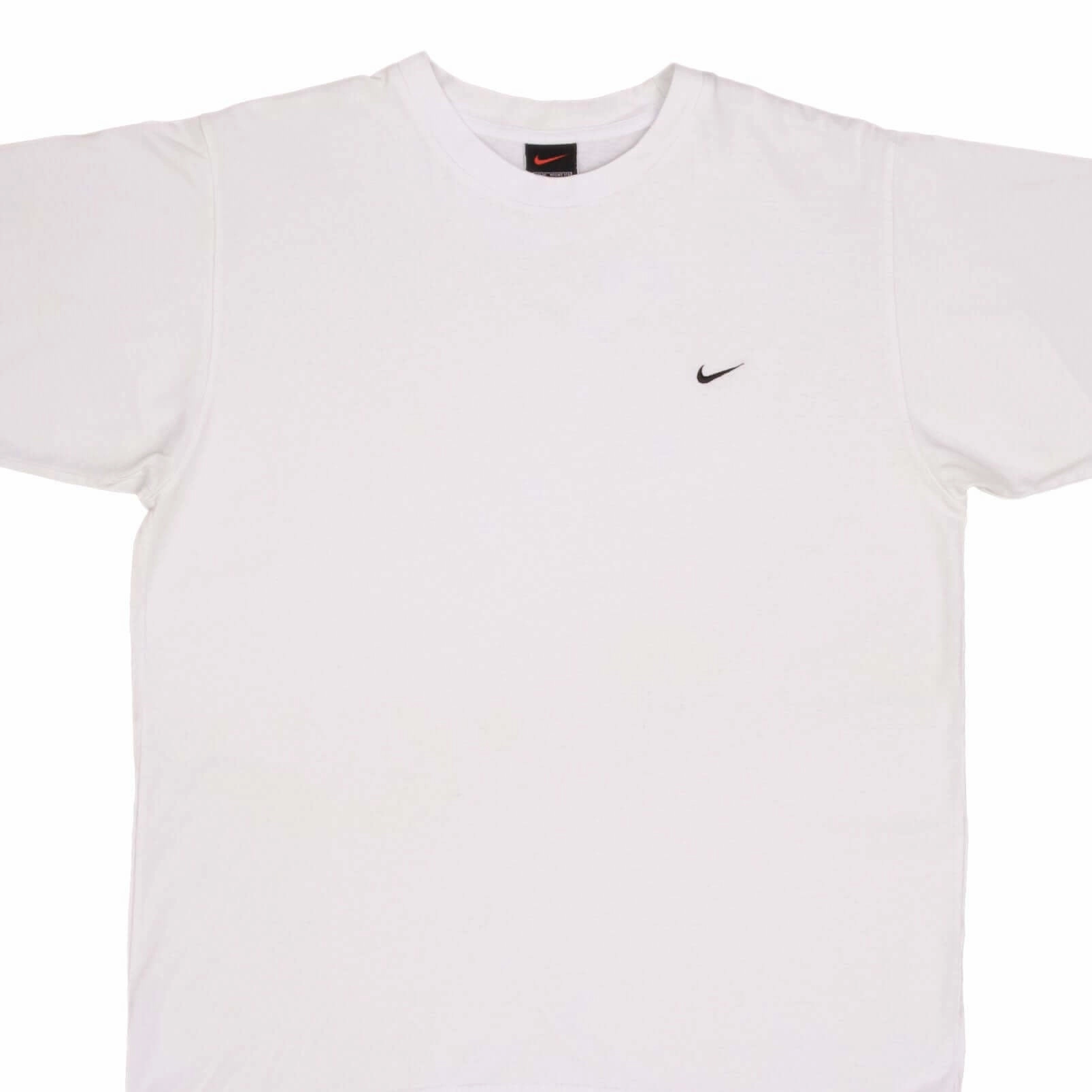 Breathable wear VINTAGE NIKE CLASSIC SWOOSH WHITE TEE SHIRT 1990S SIZE MEDIUM