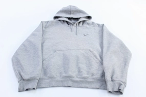 Vintage Nike Embroidered Logo Grey Pullover Hoodie Versatile Piece