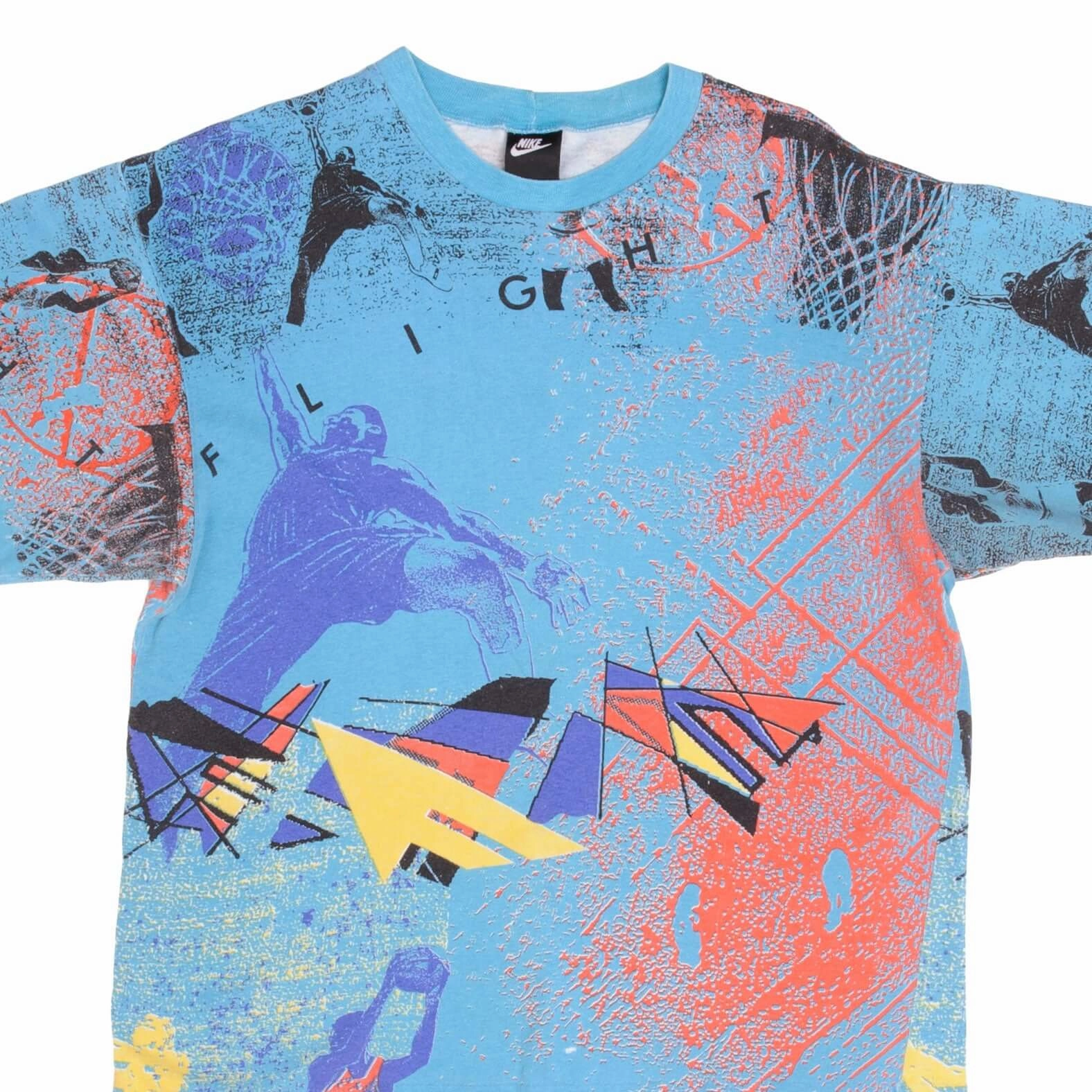 Weekend Ready Quick Fit Performance VINTAGE NIKE FLIGHT ALL OVER PRINT JORDAN 1990S TEE SHIRT MEDIUM MADE IN USA